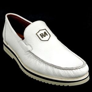 RENZO WERCURI 🇮🇹 WEN'S WHITE SOFT LEATHER SUMMER COMFORT LOAFERS